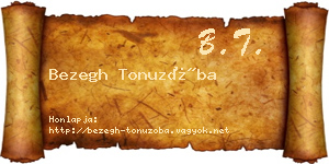 Bezegh Tonuzóba névjegykártya